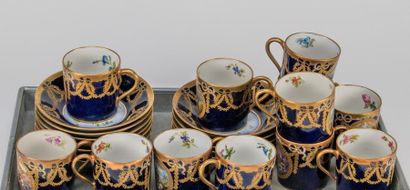 Complete service in Sèvres porcelain, including...