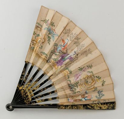 Napoleon III fan with Chinese peach harvest...