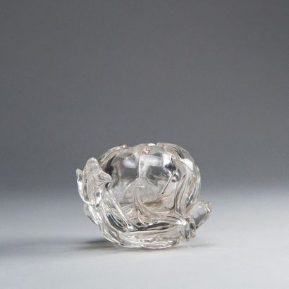 CHINA, 20th century. Two crystal flower-shaped...