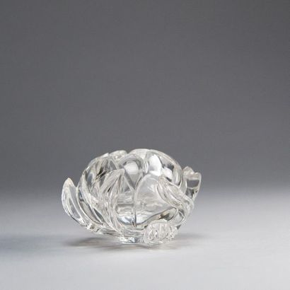 CHINA, 20th century. Two crystal flower-shaped...