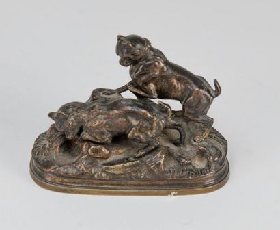 Jules MOIGNIEZ (1835-1894). Deux chiens de...