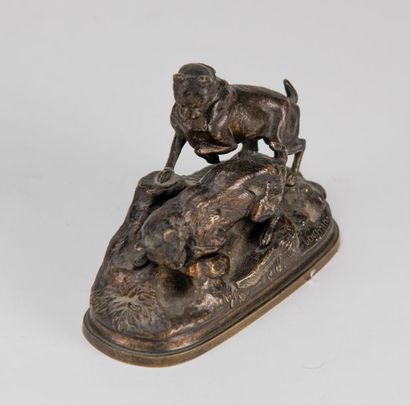 Jules MOIGNIEZ (1835-1894). Deux chiens de...