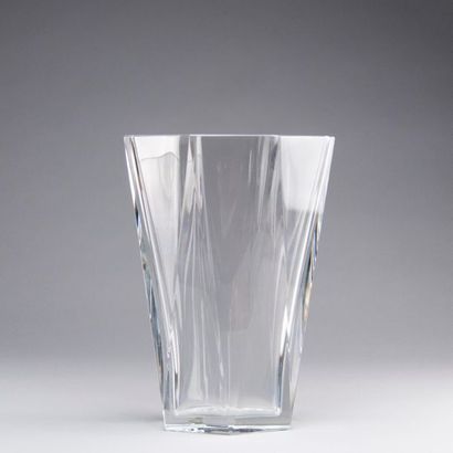 BACCARAT. Octagonal shaped crystal vase....
