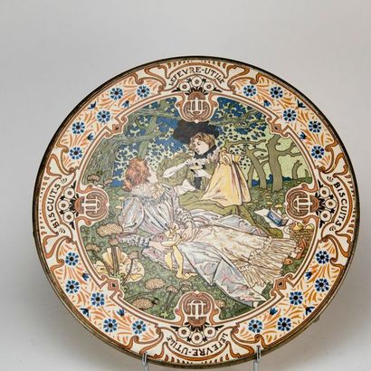 Lefèvre-Utile polychrome faience advertising...