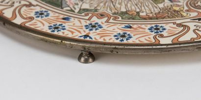Lefèvre-Utile polychrome faience advertising...