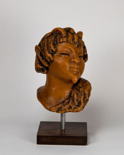 Paul Gaston DEPREZ (1872-1941). Wax faun's...