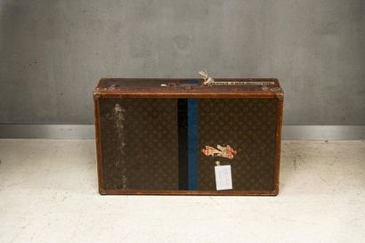 Louis VUITTON trunk in coated canvas stenciled...
