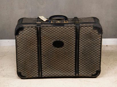 Goyard, large soft suitcase in blue, ochre...