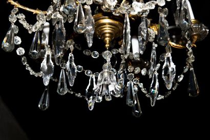 Cut crystal chandelier with garlands and...