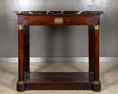Rectangular console made of mahogany and...