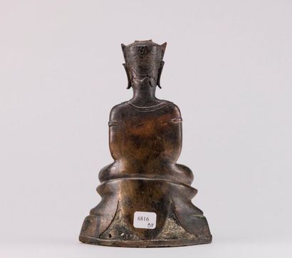ASIE DU SUD-EST. Bouddha assis en bronze....