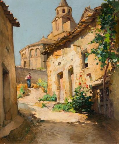 Emile BEAUSSIER (1874-1944). Alley in Valréas....