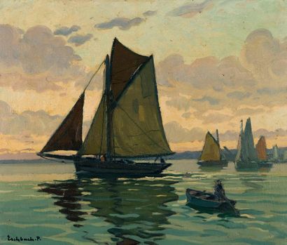 Paul André Jean ESCHBACH (1881-1961). Boats,...