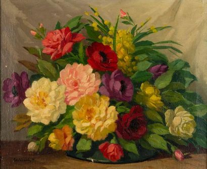 Paul André Jean ESCHBACH (1881-1961). Floral...