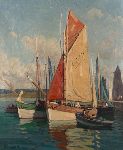 Paul André Jean ESCHBACH (1881-1961). Bustling...