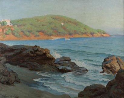 Maurice LA BANY (19th-20th). Villa, Mediterranean...