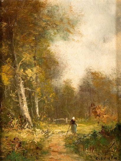 C. LORIN (1815-1882). Animated landscapes:...
