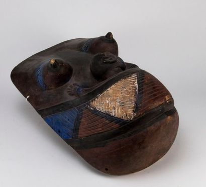 Carved polychrome wood prosthesis with a...