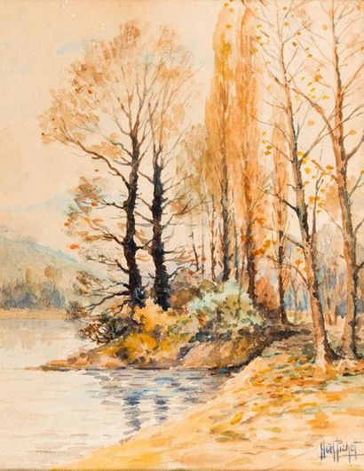 *Christmas PICHOT (XIX). River in autumn....