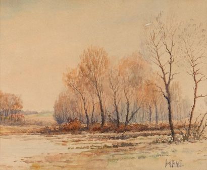 *Christmas PICHOT (XIX). Landscape in autumn....