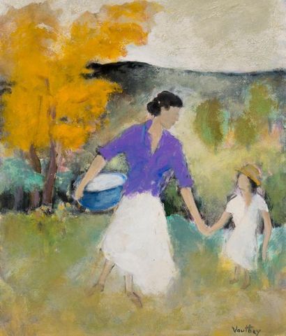Pierre VAUTHEY (1937). Mother and daughter...