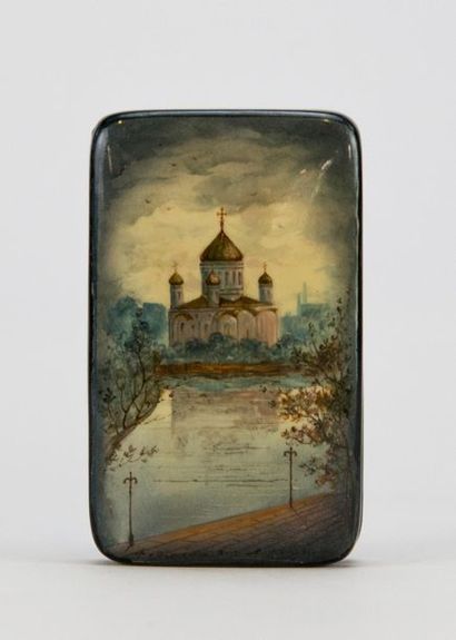 Lacquered wooden box decorated with the St....