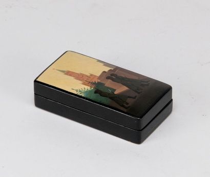 Lacquered wooden box with Kremlin and Red...
