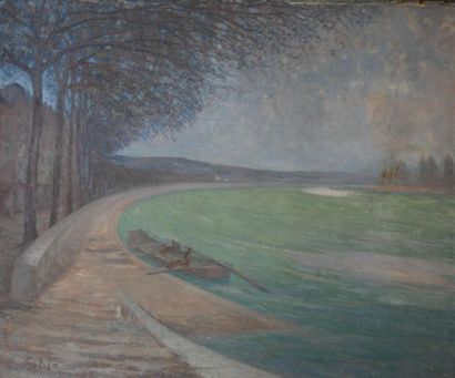 Adrien GODIEN (1873-1949). Quai de Saône....