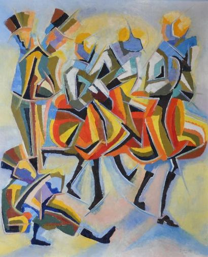 Serge MAGNIN (né en 1934). Composition cubiste,...