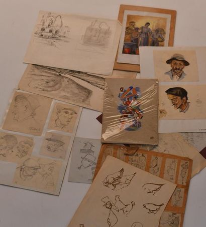 Robert ROLLAND (XXe). Lot de dix dessins...