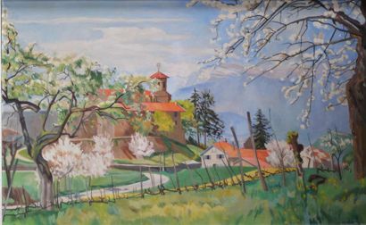 NICOLLET (XXème). Corenc (Isère), Paysage...