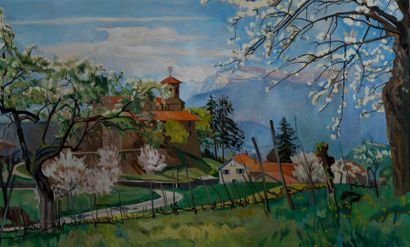 NICOLLET (XXème). Corenc (Isère), Paysage...