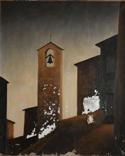 Henri GROSSI (1920-1968). Beauchastel. Huile...