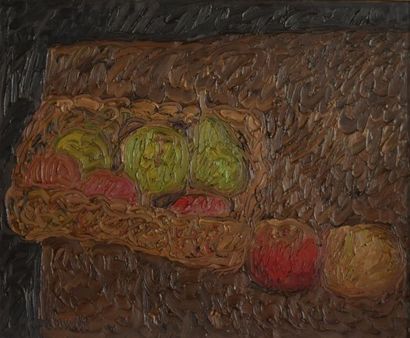 Simone GAMBUS (1928). Nature morte aux pommes...
