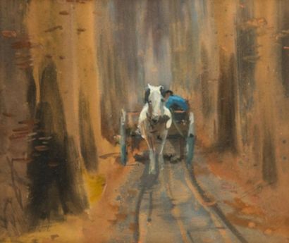 *Maurice HAGEMANS (1852-1917). Attelage,...