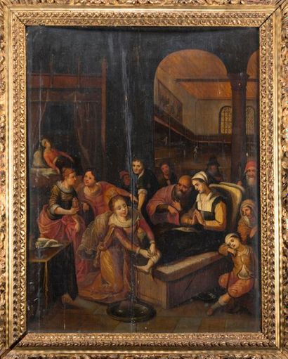 Ecole flamande vers 1620. Sainte-Elisabeth...