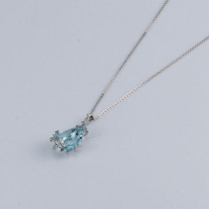Set ring and pendant in 585-thousandth white...