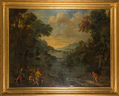 Ecole Italienne du XVIIIème siècle. Paysage...