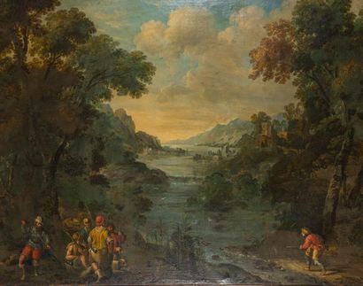 Ecole Italienne du XVIIIème siècle. Paysage...