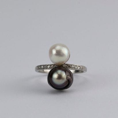Ring You and Me, ART DECO period, set with...