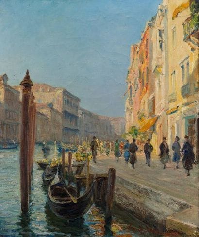 Luigi MORETTI (1884-1950). Canal à Venise....