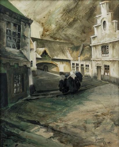 *Ecole belge du XXème siècle. Les beguines.1937....