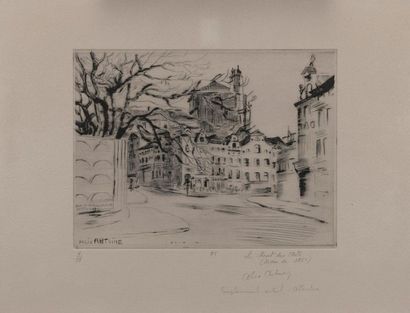 *Alix ANTOINE (1953 ). Le Mont des Arts (dessin...