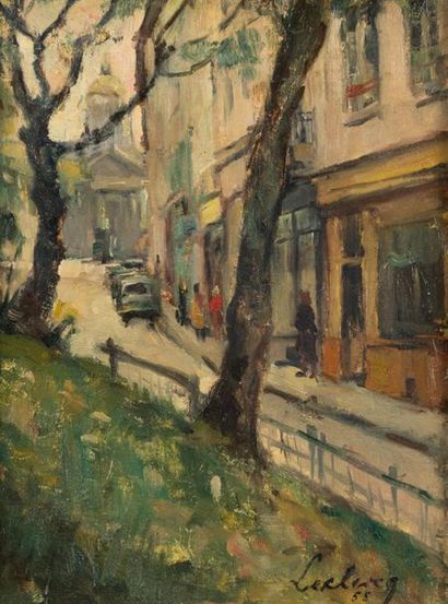 *Ecole du XXème siècle. Jardin public. 1955....
