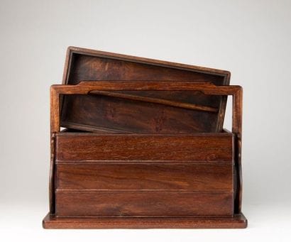 Boîte à pique-nique en bois. Début du XXème...