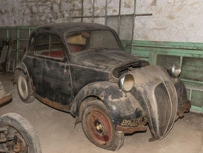 Simca 5, a set of three vehicles, one of...