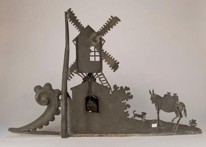 Girouette en zinc, le moulin, l'âne et le...