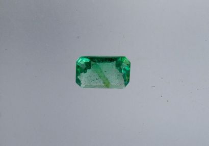 Emerald on rectangular paper with light green...