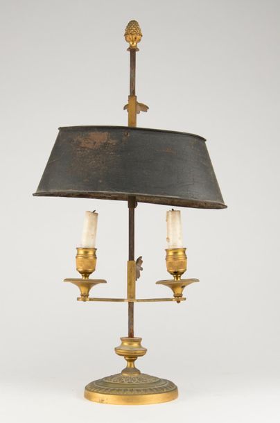 Lampe bouillote, abat-jour et porte-bougie...
