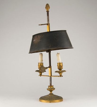 Lampe bouillote, abat-jour et porte-bougie...
